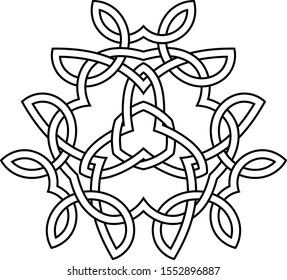 Decorative arabic ornament. Tattoo design. Vector illustration isolated on white background