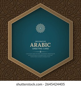 Decorative Arabic ornamental greeting card social media post design