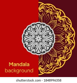 Decorative arabic round lace ornate mandala. Vintage vector illustration
