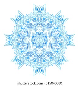 Decorative arabic round lace ornate mandala. Vintage vector pattern for print or web design. Mandala abstract colorful gradient. Invitation, wedding card, national design