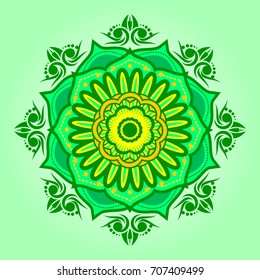 Decorative arabic round lace ornate mandala