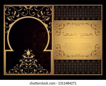 Decorative arabic template for laser cutting. in oriental style for konnrtov, covers, postcards. Carving on metal, paper or wood. Street screen. vector illustration.