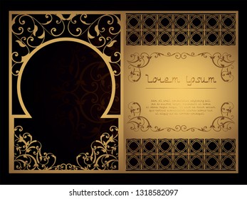 Decorative arabic template for laser cutting. in oriental style for konnrtov, covers, postcards. Carving on metal, paper or wood. Street screen. vector illustration.