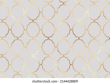 Decorative arabic themed pattern background with a gold foil texture