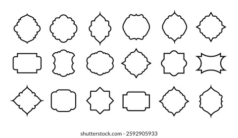 Decorative Arabic vector outline shape package design