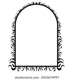 Decorative arch frame. Retro Neo tribal baroque ornament. Vector design element