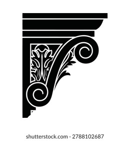 Decorative architectural corbel with leaf pattern architectural decorative