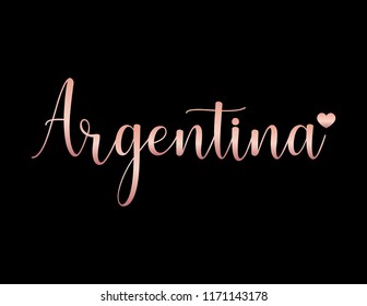 Decorative Argentina Text, Black and Pink Design