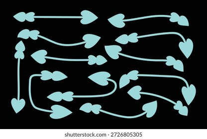 Decorative Arrow Border Set, Direction Frame Elements, Creative Arrow Lines.