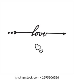 Decorative Arrow, Carelessly Drawn, Vector File, High Quality, Artistic Aesthetic, Graphic Design,  Love. Hart. Valentins Day.Congratulations, Confessions, Dates, Signatures.