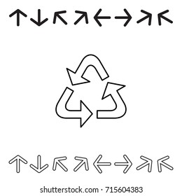 Decorative arrow icon set isolated on white background