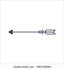 Decorative arrow isolated on a white background. Boho style. Native American Indian traditional symbol. Vector illustration