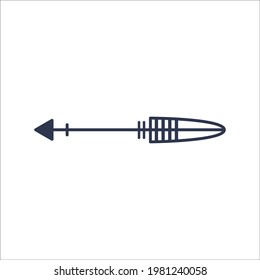 Decorative arrow isolated on a white background. Boho style. Native American Indian traditional symbol. Vector illustration
