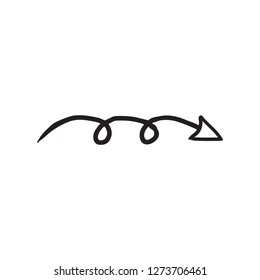 Decorative arrow. Line drawn style. Doodle illustration.