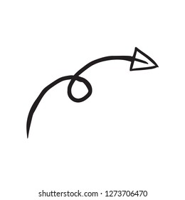 Decorative arrow. Line drawn style. Doodle illustration.