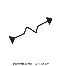 Decorative arrow. Line drawn style. Doodle illustration.