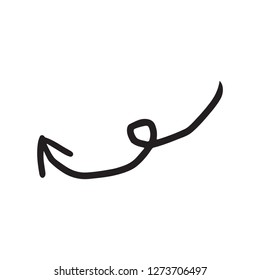 Decorative arrow. Line drawn style. Doodle illustration.