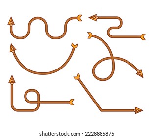 ilustración vectorial de conjunto de símbolos de flecha decorativa