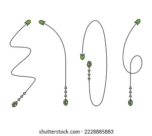ilustración vectorial de conjunto de símbolos de flecha decorativa