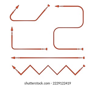 ilustración vectorial de conjunto de símbolos de flecha decorativa