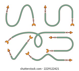 ilustración vectorial de conjunto de símbolos de flecha decorativa
