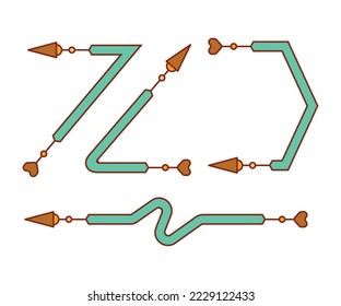 ilustración vectorial de conjunto de símbolos de flecha decorativa