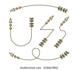decorative arrow symbol set vector illustration