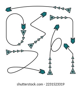 ilustración vectorial de conjunto de símbolos de flecha decorativa
