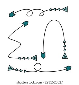 ilustración vectorial de conjunto de símbolos de flecha decorativa