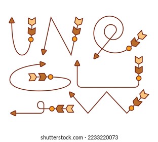 ilustración vectorial de conjunto de símbolos de flecha decorativa