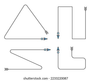 ilustración vectorial de conjunto de símbolos de flecha decorativa