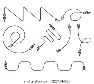 ilustración vectorial de conjunto de símbolos de flecha decorativa