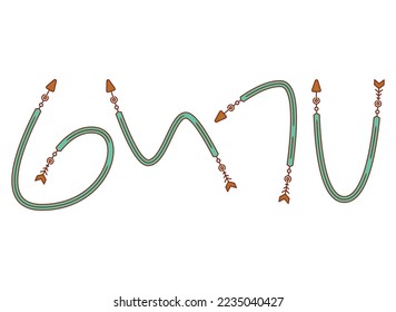 ilustración vectorial de conjunto de símbolos de flecha decorativa