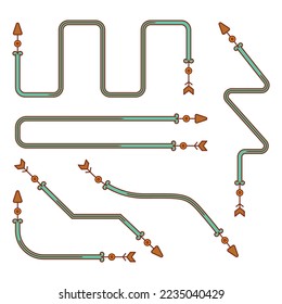 ilustración vectorial de conjunto de símbolos de flecha decorativa