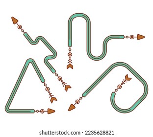 decorative arrow symbol set vector illustration