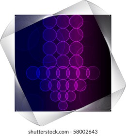 Decorative arrow from the transparent circles against the abstract background