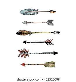 Decorative arrows collection. Hand drawn vector design set.