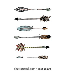 Decorative arrows collection. Hand drawn vector design set.