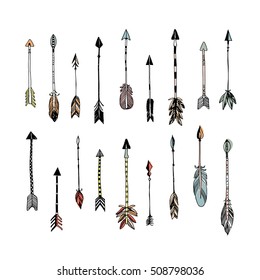 Decorative arrows collection. Hand drawn vector design set.