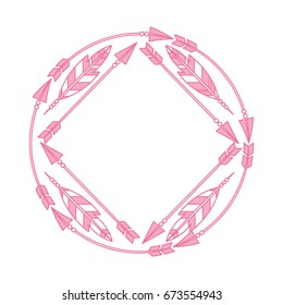 Decorative arrows with feathers boho style