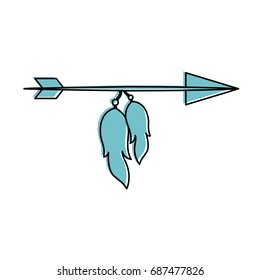Decorative arrows with feathers boho style