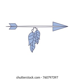 Decorative arrows with feathers boho style