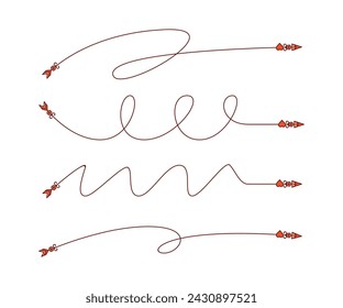 decorative arrows set in bohemian style illustration