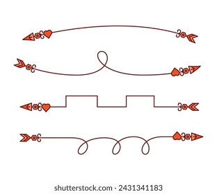 decorative arrows set in bohemian style illustration