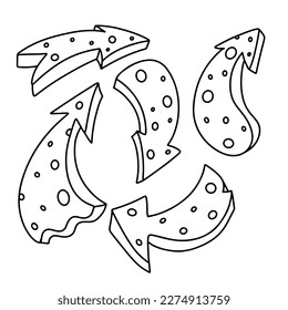 Decorative arrows set in hand drawn style on white background vector illustration. Cute collection of various arrows.