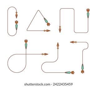 decorative arrows symbols set vector illustration