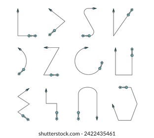 decorative arrows symbols set vector illustration