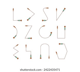decorative arrows symbols set vector illustration