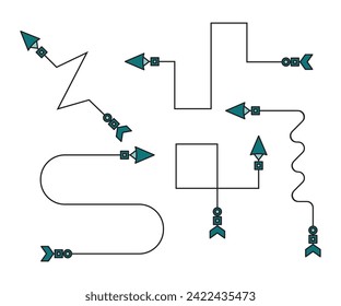 decorative arrows symbols set vector illustration