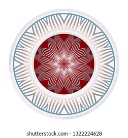 Decorative Art Deco Mandala From Floral Elements. Vector Illustration. For Coloring Book, Greeting Card, Invitation, Tattoo. Anti-Stress Therapy Pattern.